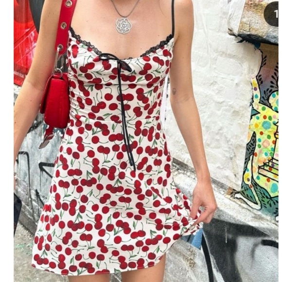 Realisation silk Cherrys mini dress Excellent dress❤️ - Picture 1 of 10
